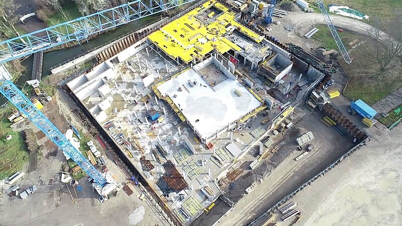 Luftbild der Baustelle